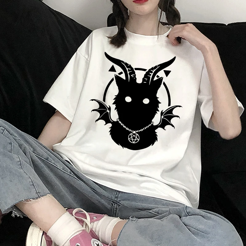 

Harajuku Women's tshirt Butterfly Printed Unisex Short Sleeve Demon T shirt Cartoon Anime Casual T-shirt Female Streetwear Tops