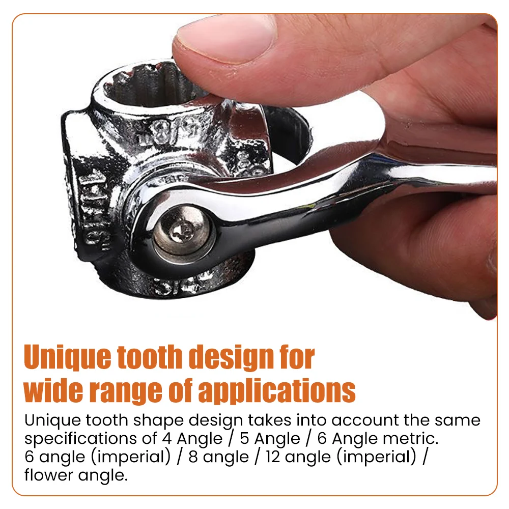 Universal Socket Wrench Multi-function 52 in 1 Hex Club 360 Degree Rotating Multi-head Dog Bone Plate Hand