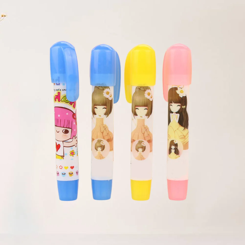 

Eraser Stationery Creative Stick Pen Kids Press Hand Refill Shape Retractable Sticksstudent Mechanical Portable Erasersnovelty