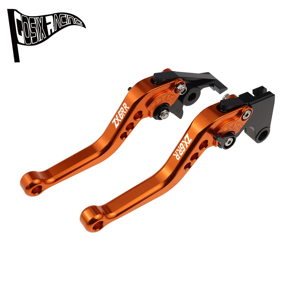 Фото Подходит для ZX6RR ZX6R ZX636R 2000-2004, аксессуары для мотоциклов с ЧПУ, короткие тормозные рычаги сцепления, набор регулируемых ручек №5