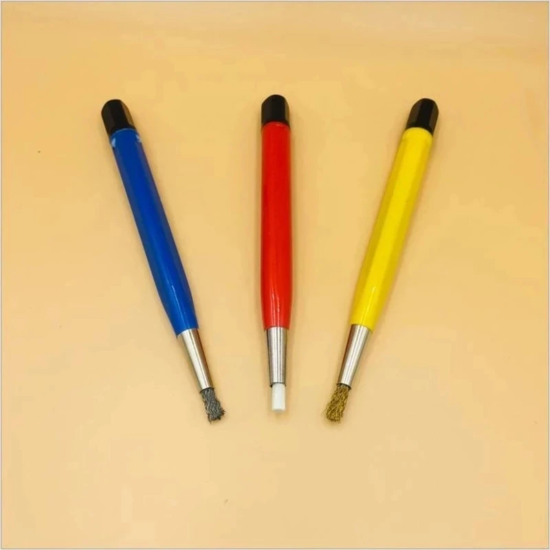 

3PCS Rust Removal Pen Fiber Glass Brass Steel Scratch Brush Watch Parts Tool