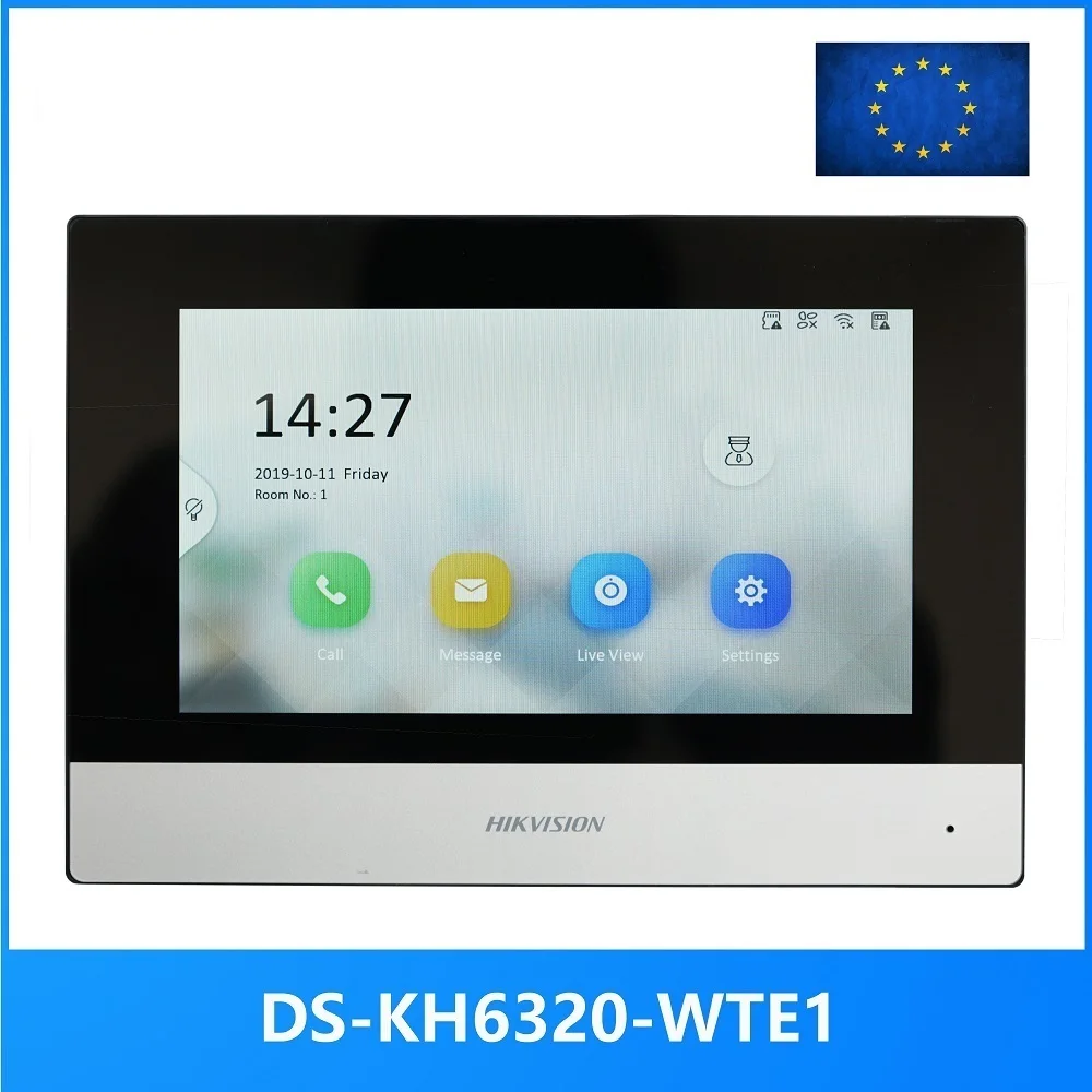 International version Multi-Language DS-KH6320-WTE1 Indoor Monitor,802.3af POE, app Hik-connect,WiFi,Video intercom