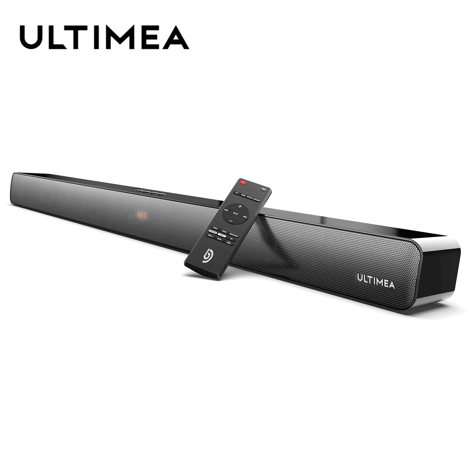 

ULTIMEA 100W TV SoundBar Ultra Deep Bass/ 9 EQ/ CEC Remote/ 3D Surround Bar with HDMI-ARC,Optical, AUX,Bluetooth Speaker