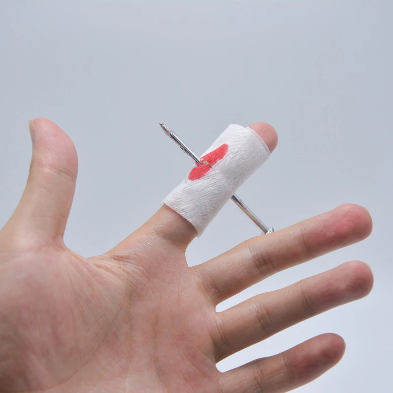 

3pc Children's Nail Through Finger With Bandage Fake Bloody Novelty Fancy Dress Prank Party Funny Game For Kids Or Adults Gift