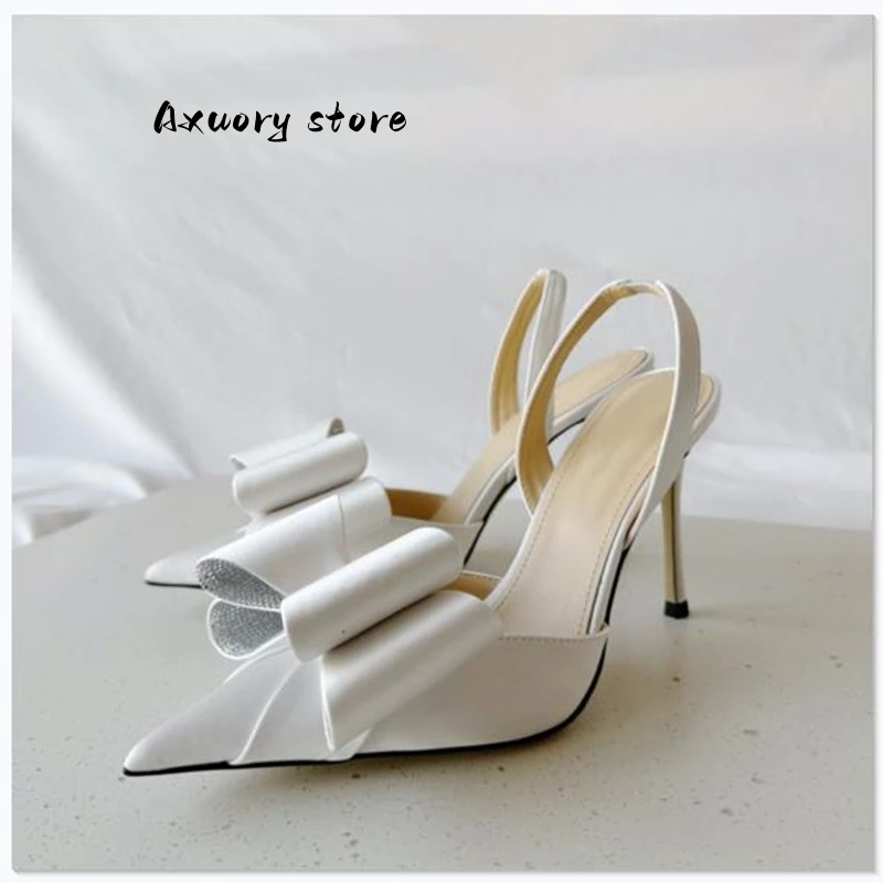 Women's High Heels 2023 New Crystal Flowers Slippers Women High Heel Mules Pointy Toe High Quality Summer Sandals Party