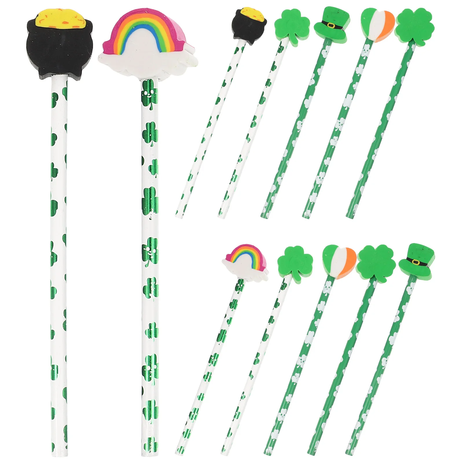 

Day St Kids Patricks Party Wood School S Patrick Green Animal Drawing Erasers Favors Shamrock Eraser Fun Toppers Students Cute