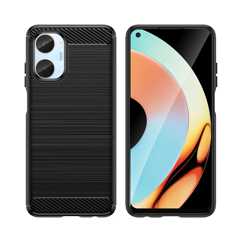 Carbon Fiber Case Realme 10 Case Realme 10 Funda Shell Capa Cover Soft TPU Silicone Phone Bumper Realme 10