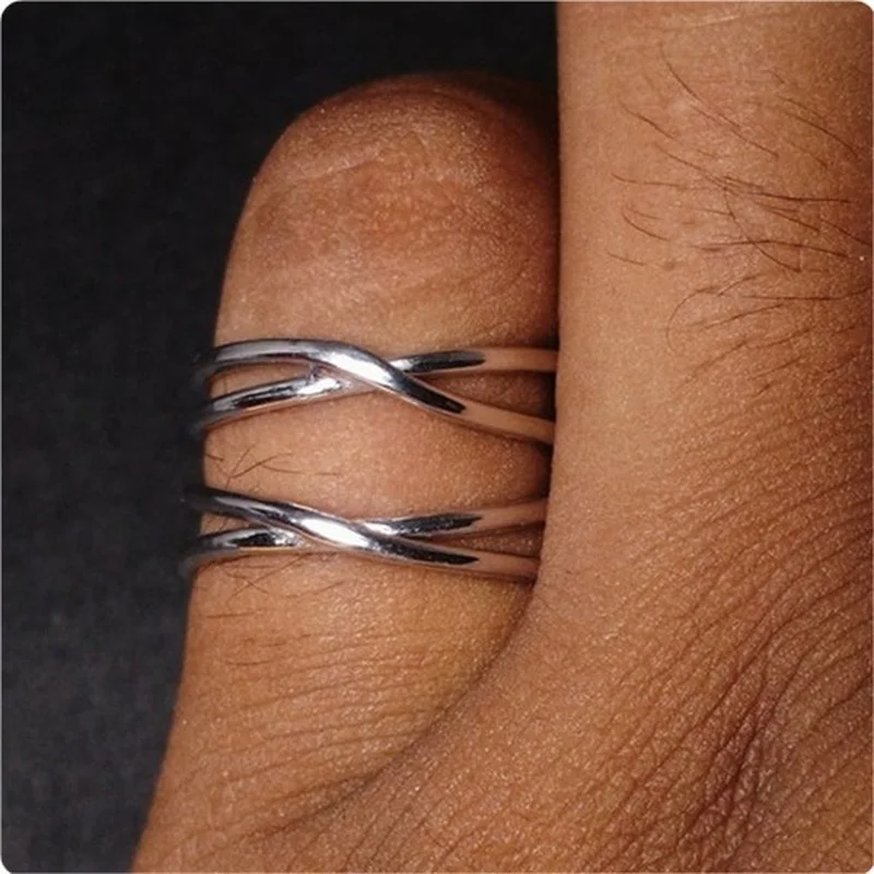 

Fashion classic 925 standard Sterling Silver multilayer Ring Wedding Engagement Gift