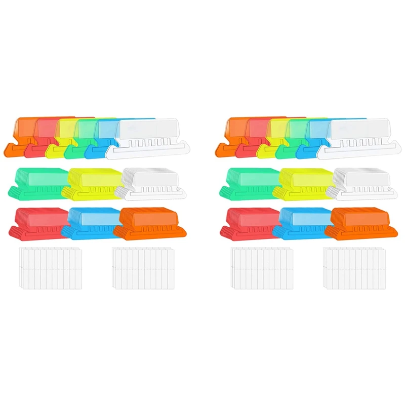 

120 Pcs 2 Inch Hanging Folder Tabs And 240 Grids Inserts For Quick Identification Of Hanging Files Hanging File Inserts