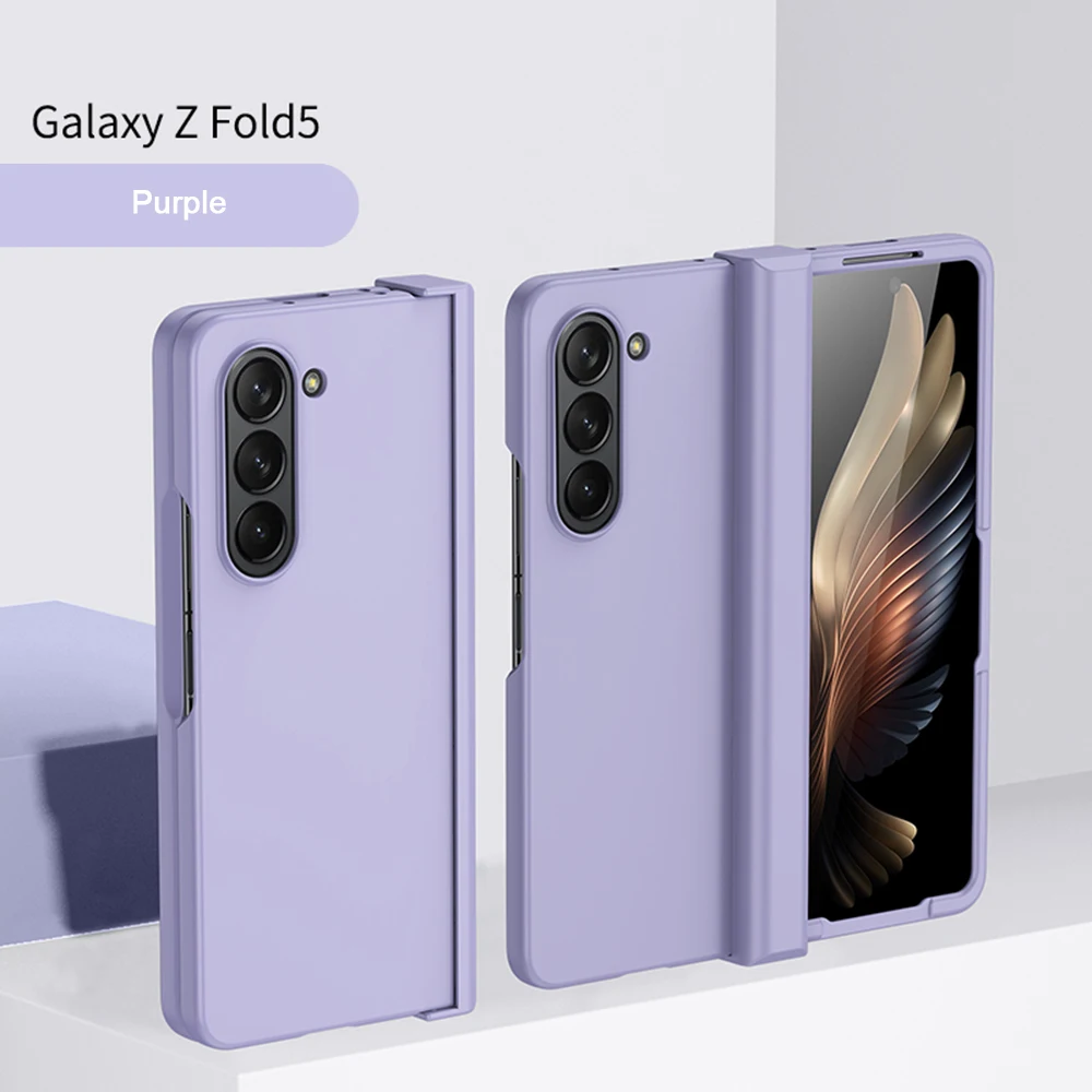 

Ультратонкий складной экран, Модный чехол на шарнирах для телефона Samsung Galaxy Z Fold 5 Macaron, приятный на ощупь чехол с защитой от падения