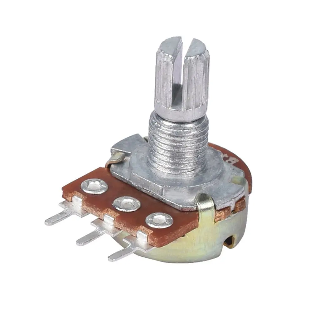 

10 шт./лот одиночный потенциометр Ом Линейный Конус WH148 50K вращающийся потенциометр панель B50K 15 мм короткая ручка для набора Arduino