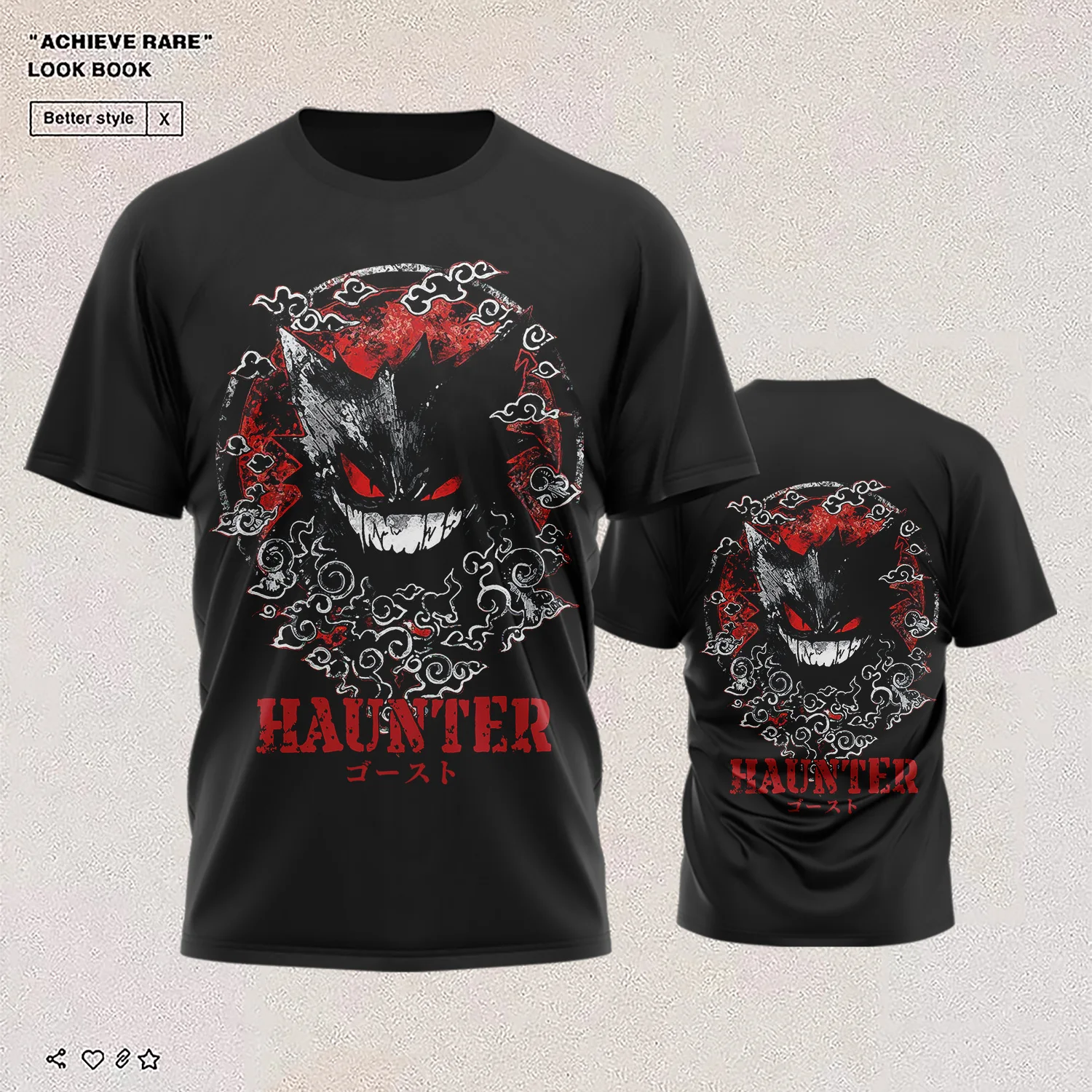 

2022new pocket baby Gengar T-shirt anime peripheral clothes pet cartoon short-sleeved game men and women summer loose large size