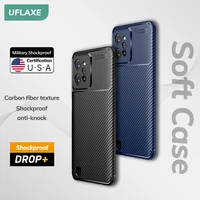 uflaxe original shockproof soft silicone case for realme c31 carbon fiber back cover casing