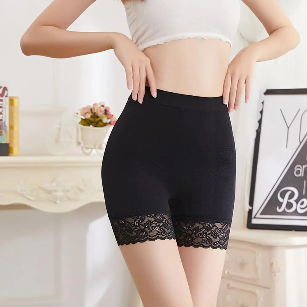 Plus Size Safety Shorts Women Lace High Stretch Safety Shorts Under Hem Seamless The Trim Shorts Casual Lace Skirt Pants O2E7
