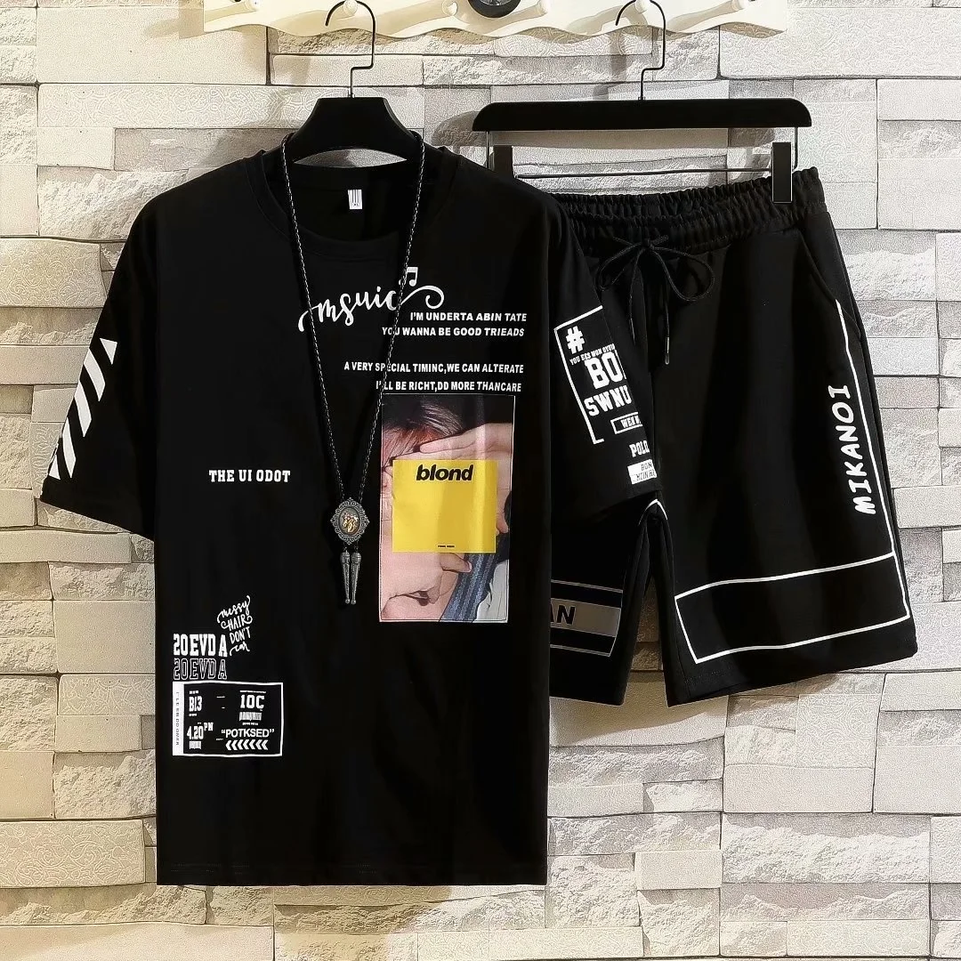 

Suit T-shirt Short Sleeve + Men's Sports Shorts, Korean Fashion Sports Pants, Casual Wear, Jogging, Summer