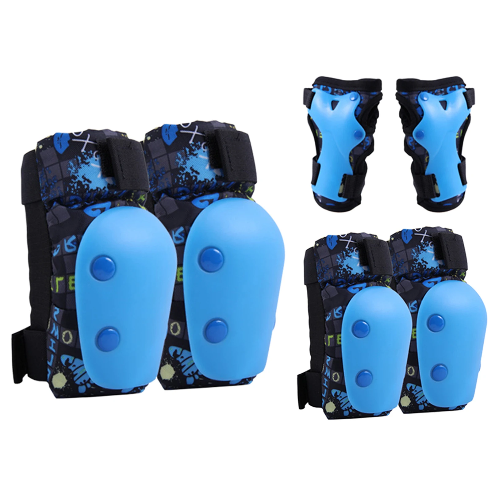 

6pcs Protective Gear Set Outdoor Elbow Knee Pads Gift Bike For Kids Wrist Guards Cycling Scootering Sports Rollerblading