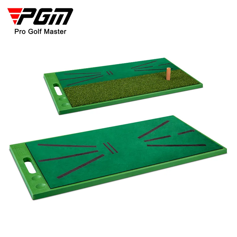 PGM Golf Swing Mats with Track Velvet Surface Portable Rubber Pad