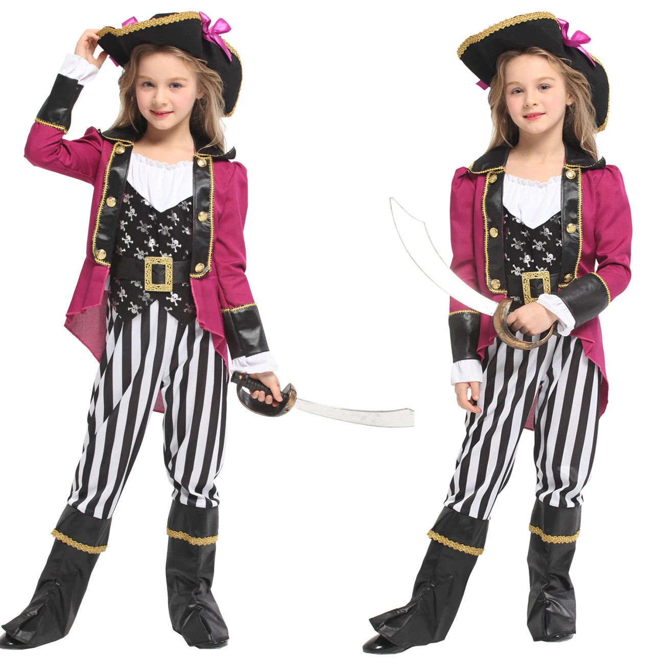 Детский Пиратский Костюм пиратского корсара Umorden косплей для мальчиков и девочек