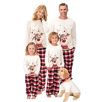 family matching christmas pajamas set cotton xmas deer holiday pajamas sleepwear dad mom kids