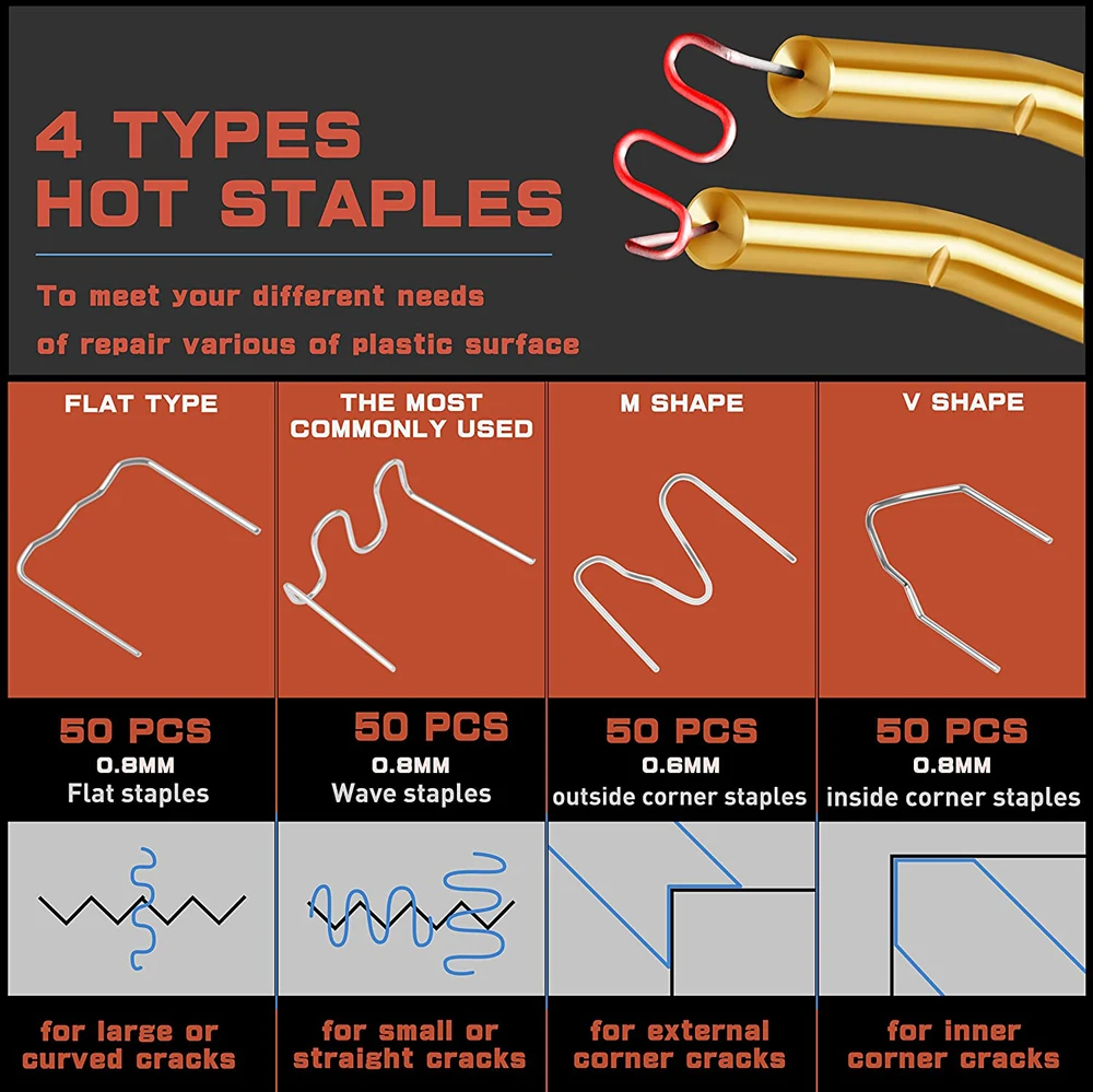 50 Вт горячий степлер пластиковый сварочный аппарат комплект для ремонта