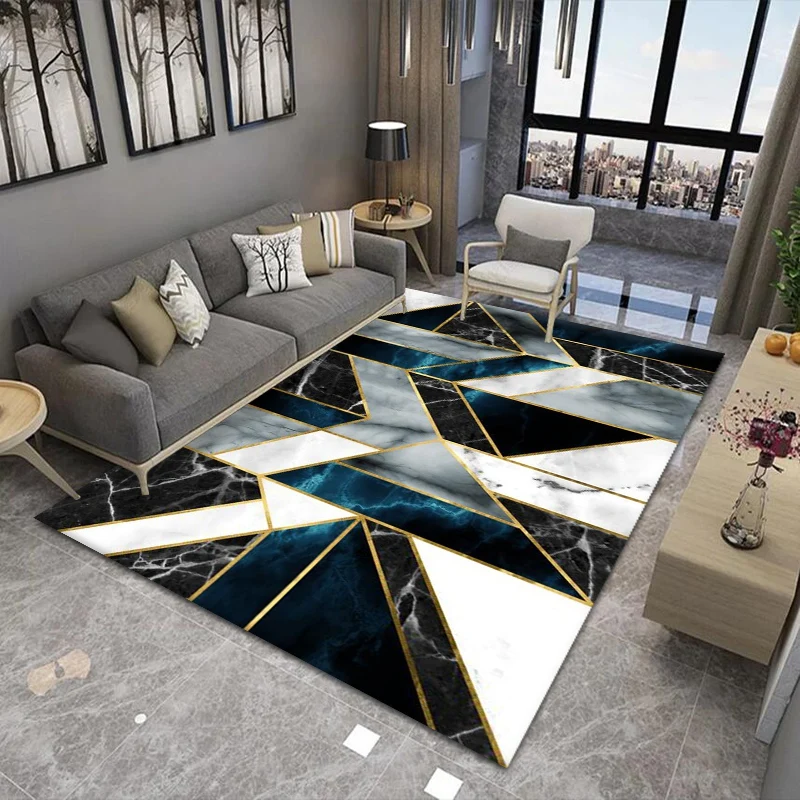 

Marble Geometry Print Living Room Carpet Abstract Art Parlor Floor Area Rug Home Decor Kitchen Mat Bedroom Rug Entrance Floormat