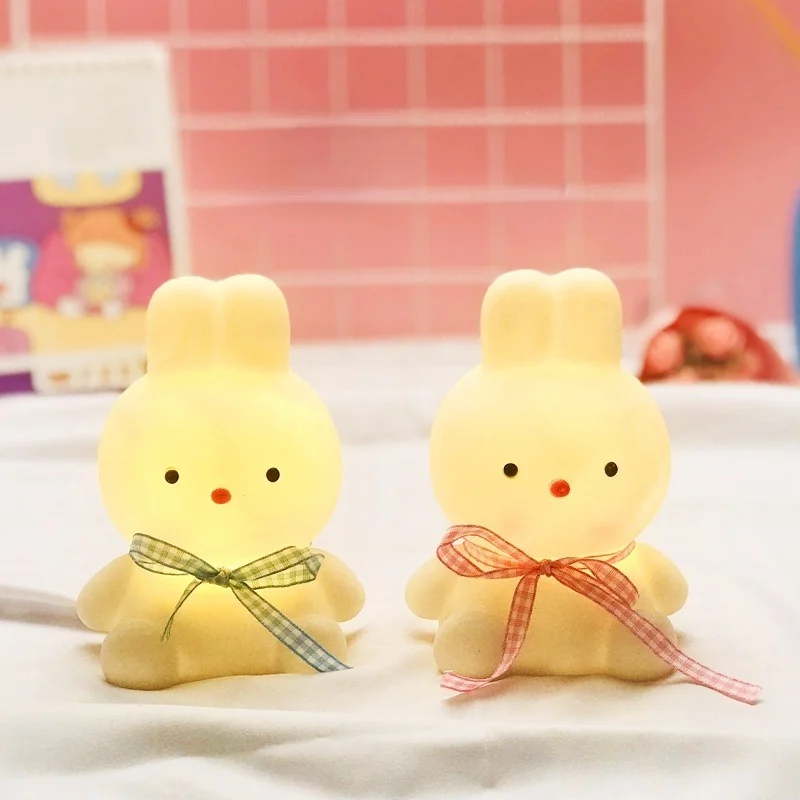 

СВЕТОДИОДНЫЙ ночник в виде кролика, креативный мультяшный Ночной светильник в стиле Ins для общежития, светильник кроватный ночник для кормл...