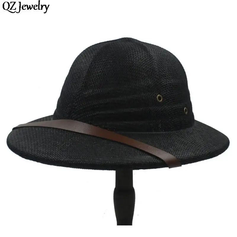 Fashion Vietnam War Army Hat Women Men British Explorer Straw Helmet Summer Boater Bucket Sun Hat Unisex Jungle Miners Cap