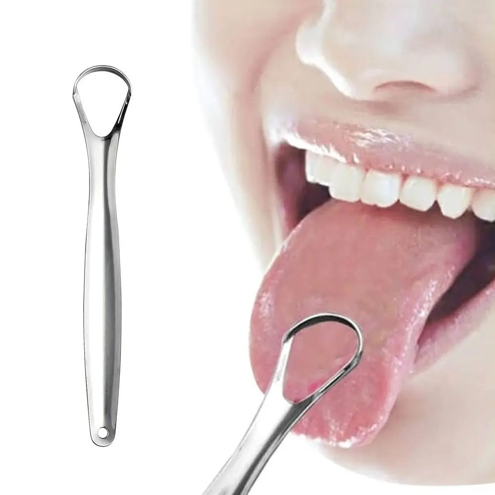 

1PC Useful Tongue Scraper Stainless Steel Oral Tongue Cleaner Medical Mouth Brush Reusable Fresh Breath Maker Manual Toothbrush