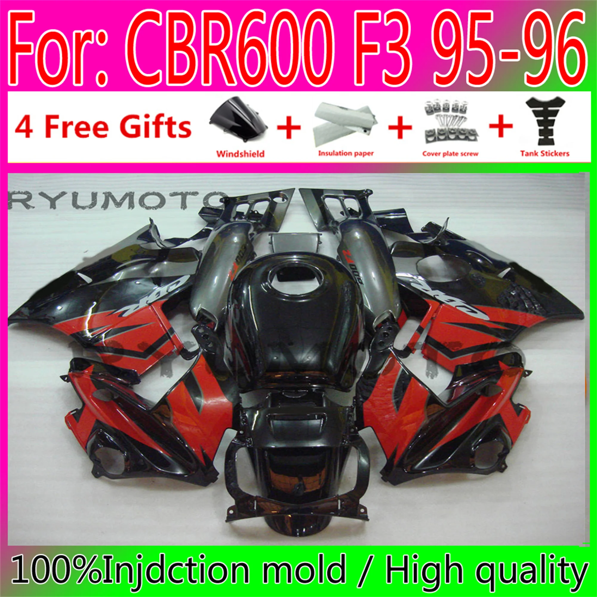 

Новинка, Обтекатели для мотоциклов HONDA CBR 600 F3, Обтекатели для кузова 1995 1996 CBR600 F3 95 96 97 98