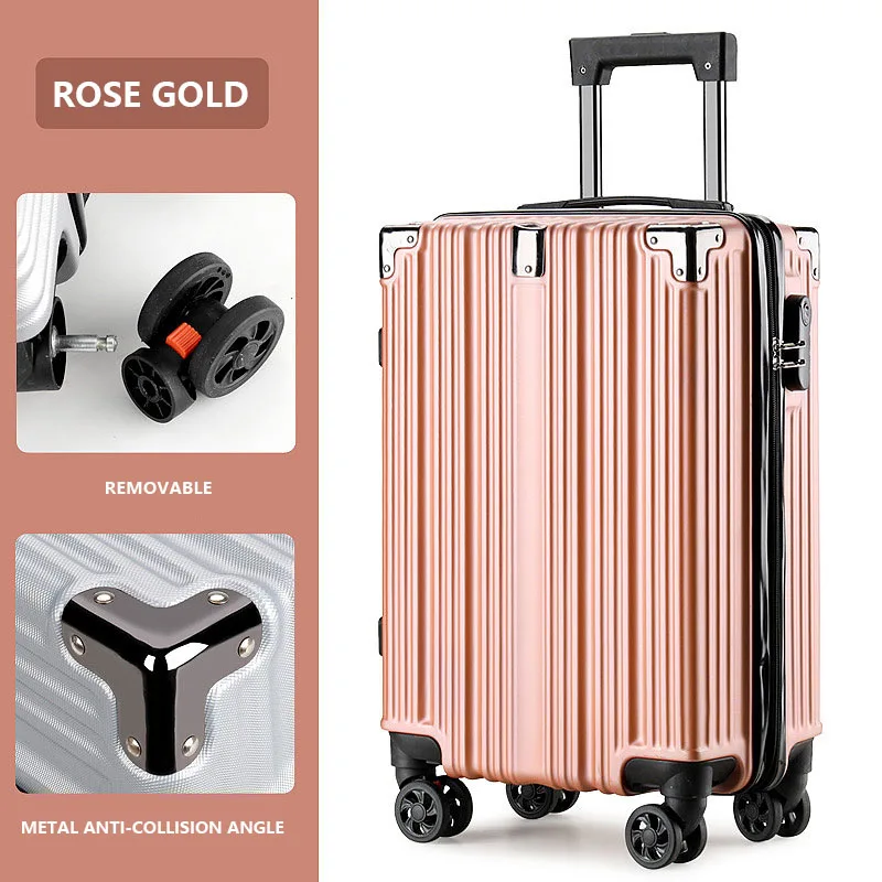 New Fashion Zipper Metal Angle Covered Trolley Case Adult Business Universal Wheel Password Suitcase