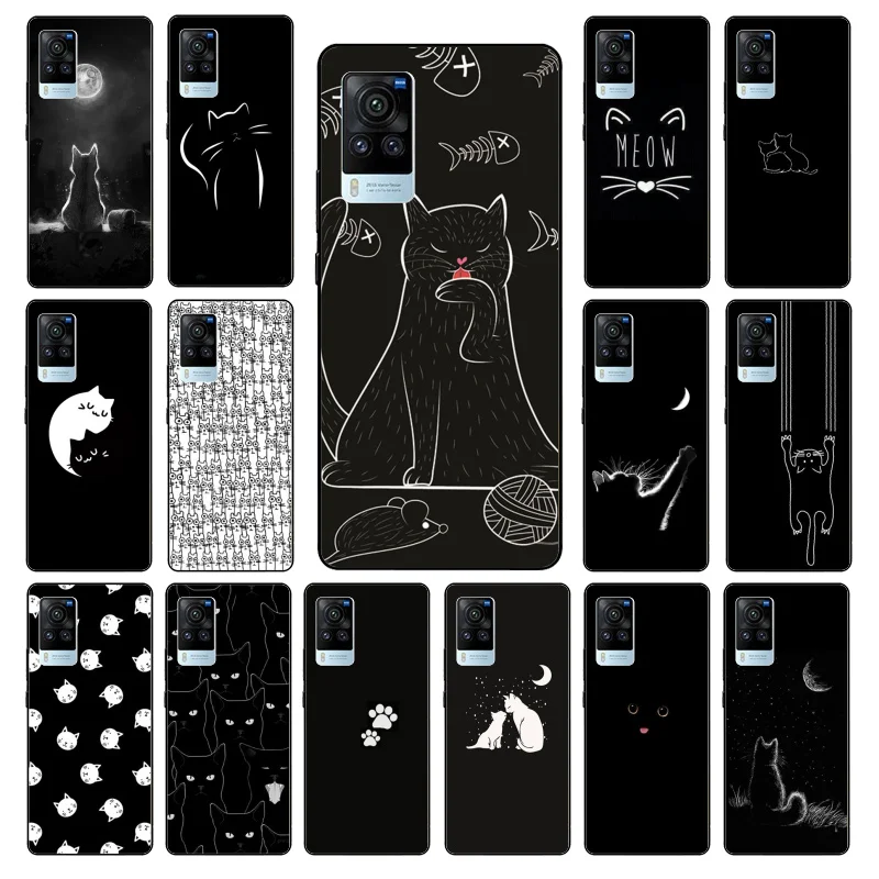 

Black Cat Phone Case for VIVO V21e V20 SE V2023 V15 Pro V21 V19 V17 Neo 1819 1915 1907 1906 X60 Pro X50