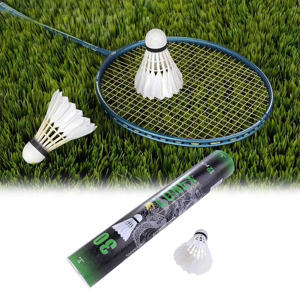 

12PCS Goose Feather Badminton Outdoor Sport Training Game Flying Stability Durable Balls
