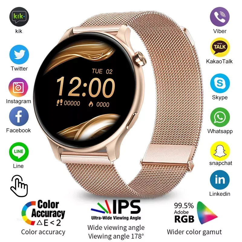 

2022 New Fashion Smart Watch Women Custom Dial Full Touch HD Call Watches Men Heart Rate Waterproof Smartwatch For Android IOS