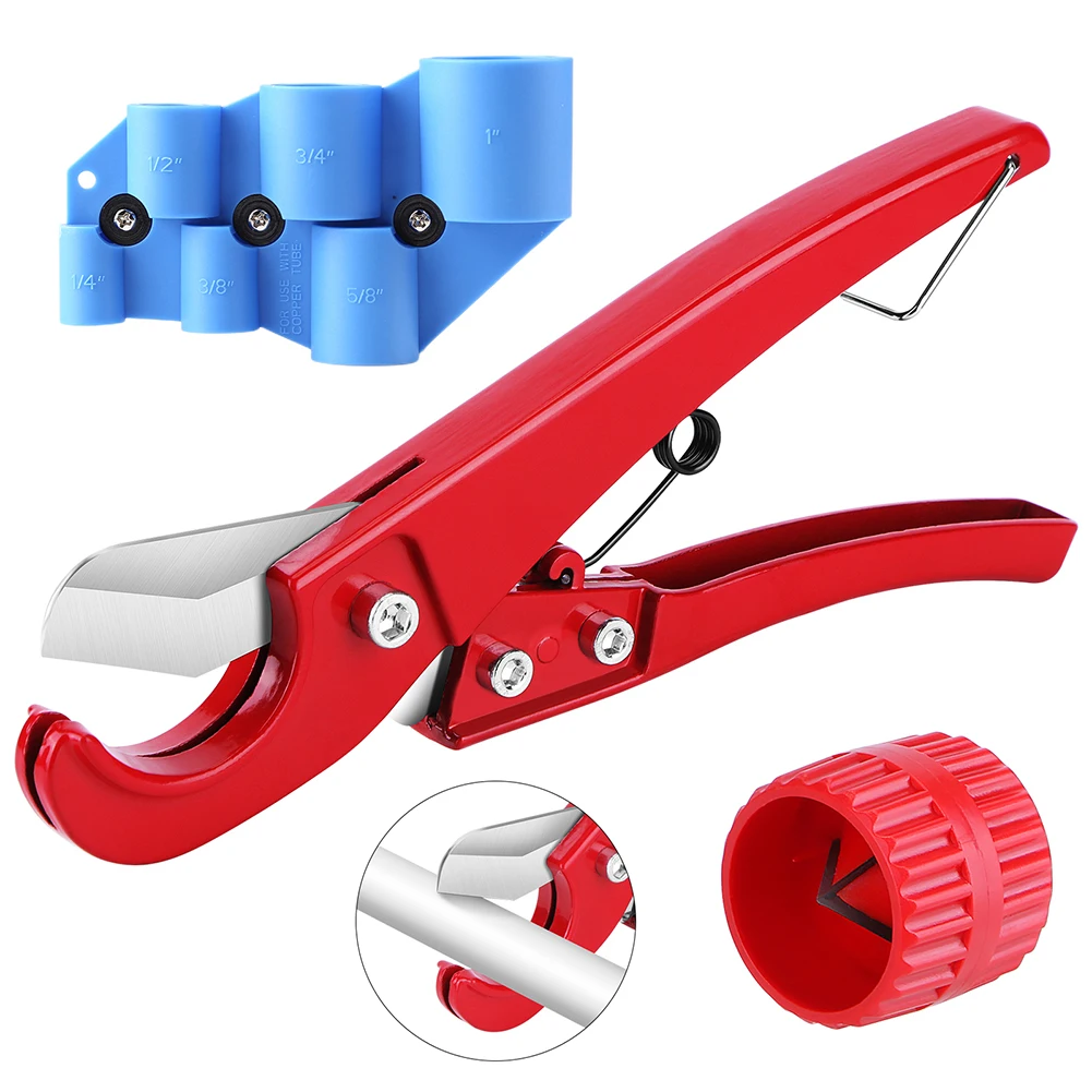 

Deburring Pipe Depth Gauge Tool Durable Ratchet Cutter 1-1/4inch Reamer Tubing Chamfer Tool Hand Tools PVC Pex Pipe Cutter