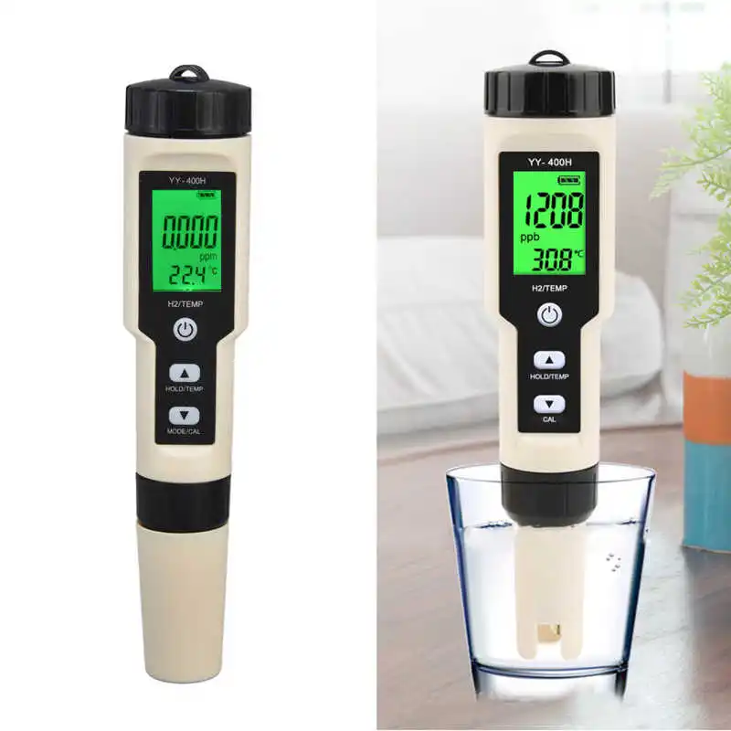 

Water Quality Hydrogen Test Pen High Sensitivity Backlit LCD Design Digital Hydrogen Tester Meter for Aquariums Gardening