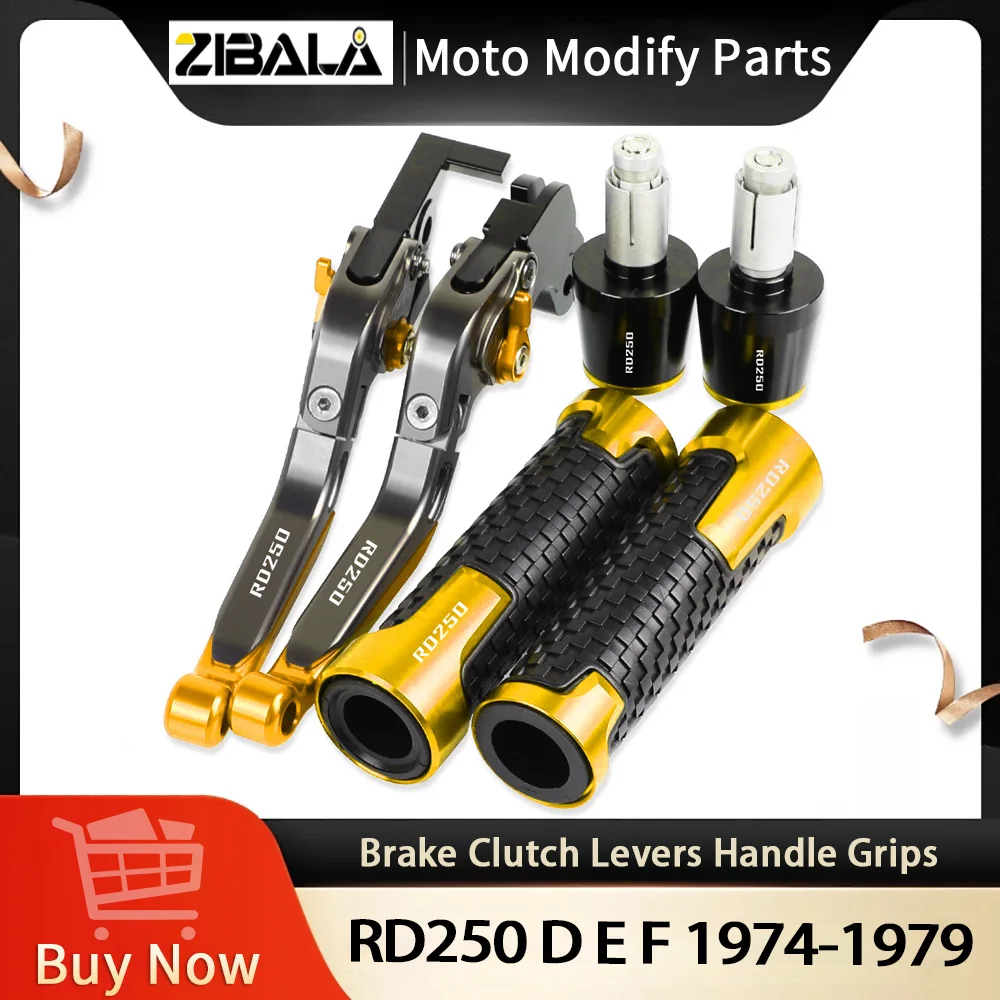 

RD 250 Motorcycle Aluminum Brake Clutch Levers Handlebar Hand Grips ends For YAMAHA RD250 D E F 1974 1975 1976 1977 1978 1979