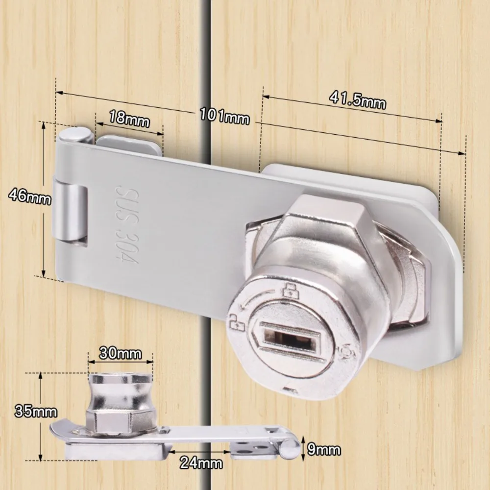 

Новая пряжка дверного замка из цинкового сплава с ключами, самоблокирующиеся замки для ящиков, фурнитура, 4-дюймовый навесной замок для шкафа