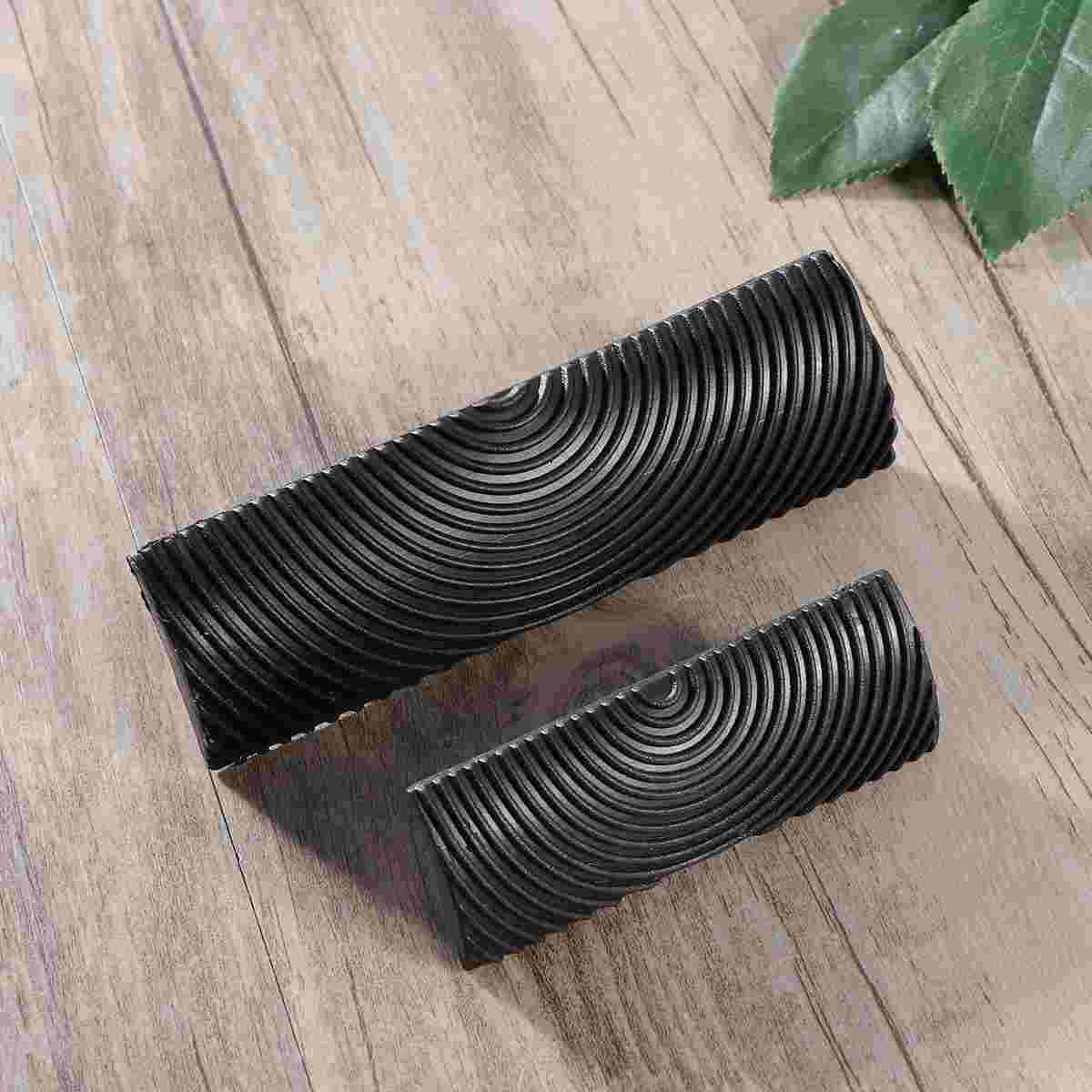 

2 PCS Large and Small Wood Grain Graining Pattern Rubber Painting Tool DIY Wall Decorative Tools for Home Decoration