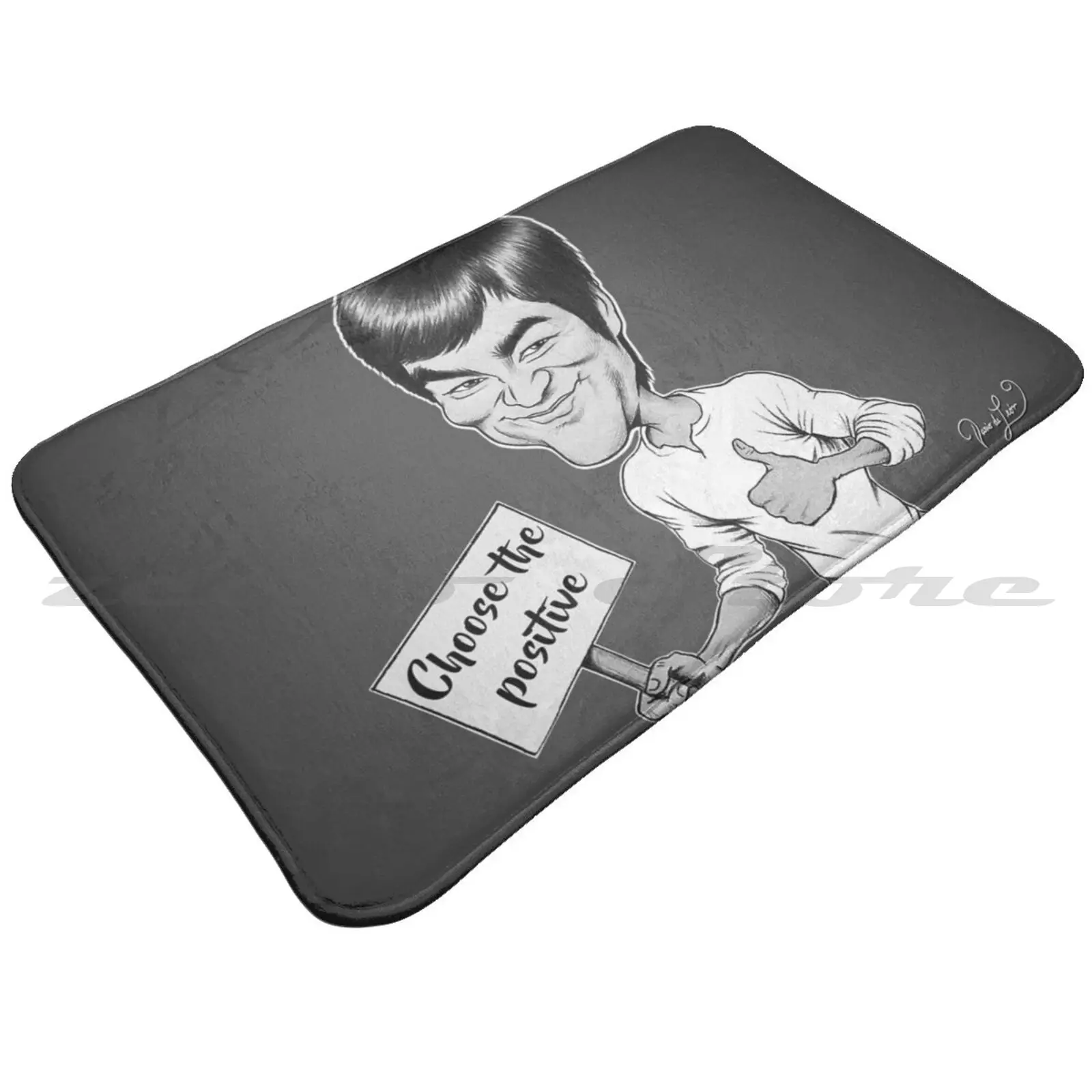 Карикатура Брюса Ли! Коврик нескользящий впитывающий воду дверной коврик Брюс Ли