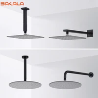 bakala black stainless steel wall mounted or ceiling mounted bathroom shower arm shower rod