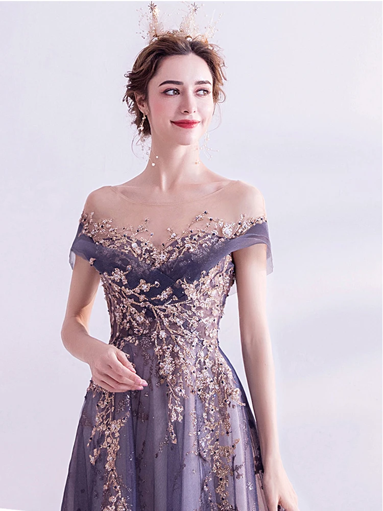 Рисунок 5 - Новинка 2023, фиолетовое вечернее платье для банкета