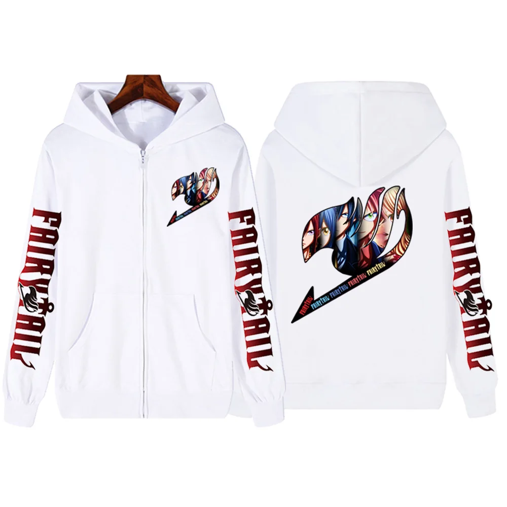 Anime Hoodie Fairy Tail Harajuku Manga Long Sleeve Hoodies Sweatshirt Graphic Zip Up Hoody images - 6