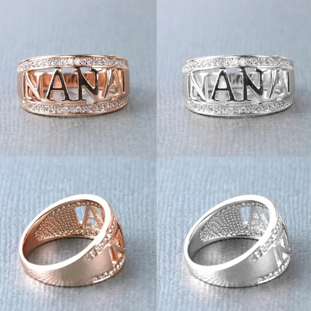 Модное женское кольцо изысканное Нана с фианитом буква Рождественский подарок
