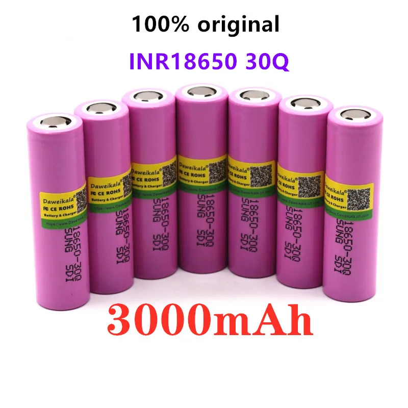 

2 ~ 20 шт. Новинка 18650-Оригинальная батарея 18650 3000 мАч INR18650 - 30Q 20A литий-ионная аккумуляторная батарея для электронной сигары