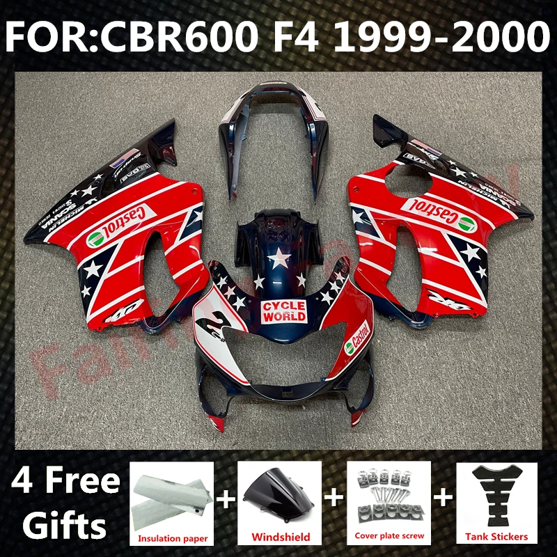 

NEW ABS Motorcycle Whole Fairings kit fit for CBR600 F4 CBR 600 99 00 CBR600F4 1999 2000 bodywork full Fairing kits red blue