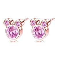 cute anime earrings stud for women crystals bear korean fashion earring elegant jewelry wholesale 2022 new valentines gift charm