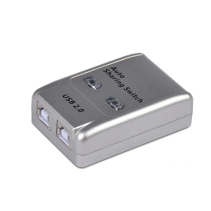 FJGEAR USB 2,0 автоматический переключатель, 2 порта, хаб, адаптер, переключатель для 2 настольный компьютер, принтер USB-переключателей устройств с поддержкой Windows