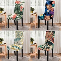 european floral print stretch chair cover high back dustproof home dining room decor chairs living room lounge chair desk chair