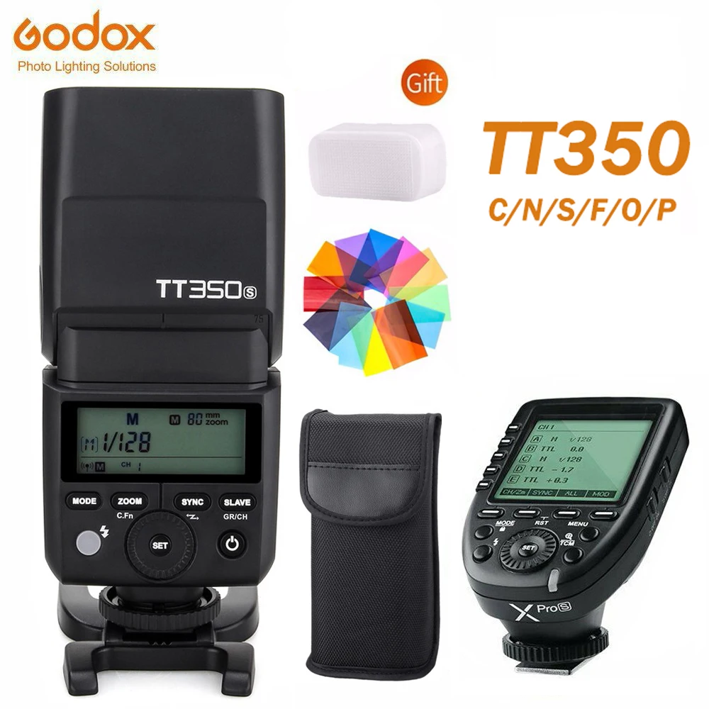 Godox TT350 Wireless Speedlite Flash GN36 2.4G TTL HSS 1/8000s Mini Flash +XPro +X1T for Canon Nikon Sony Fuji Olympus Camera