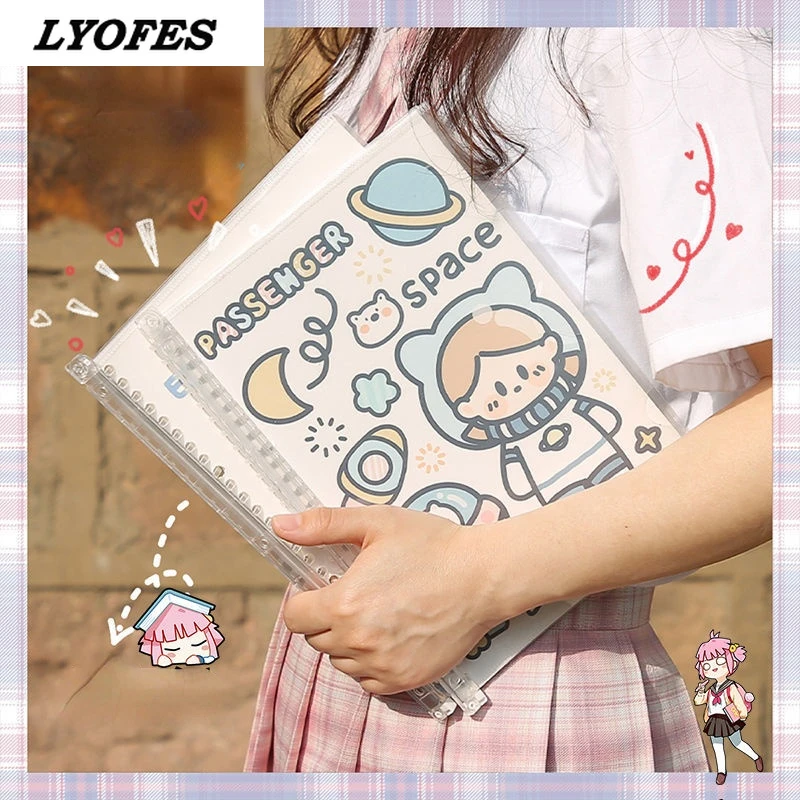

B5 Cute Personal Binder Office School Spiral Kawaii Notebooks Stationery Grid Journal Notebook Binder Organizer A5 B5 Notebook